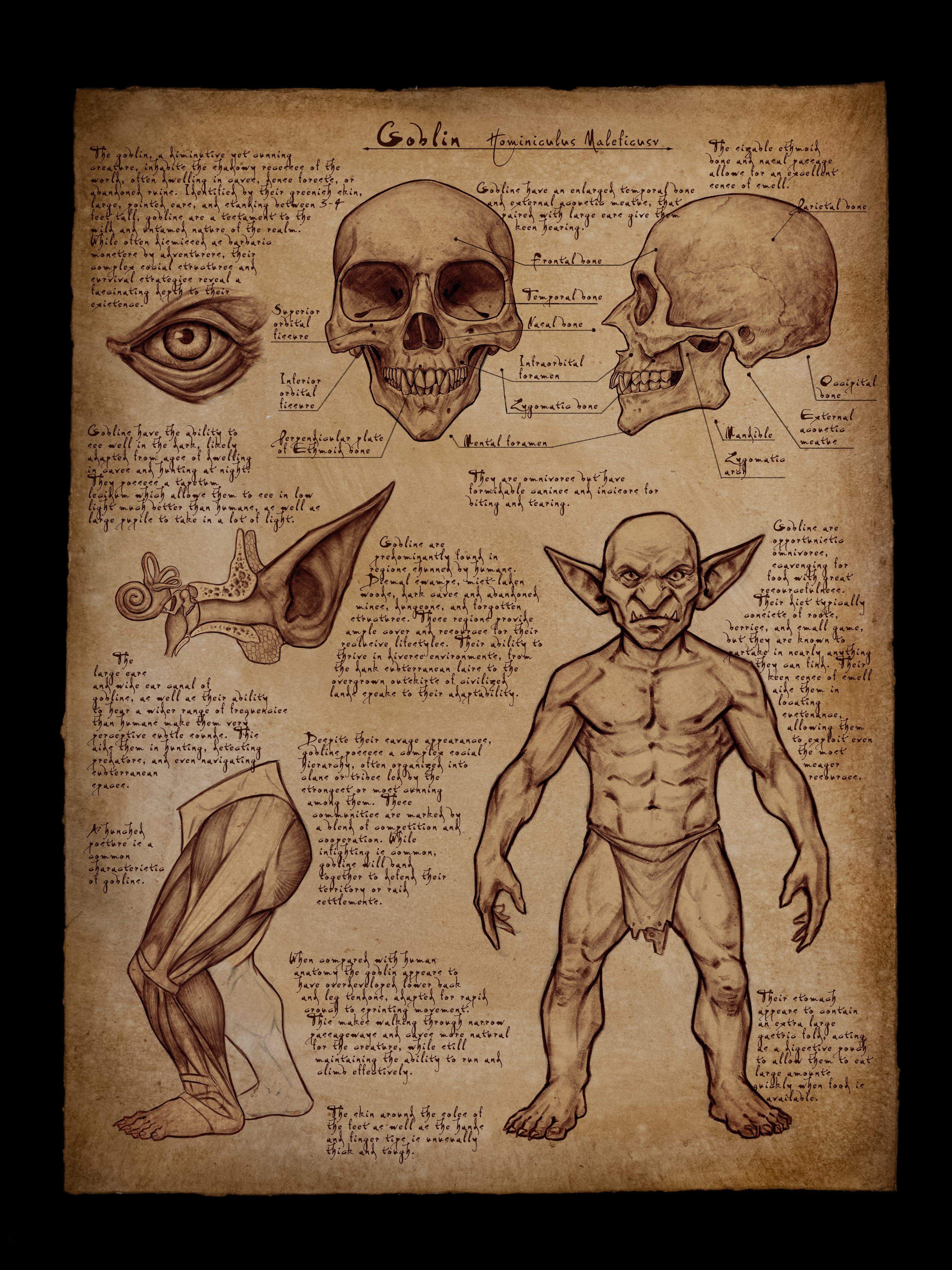 Goblin Anatomy Poster 18x24