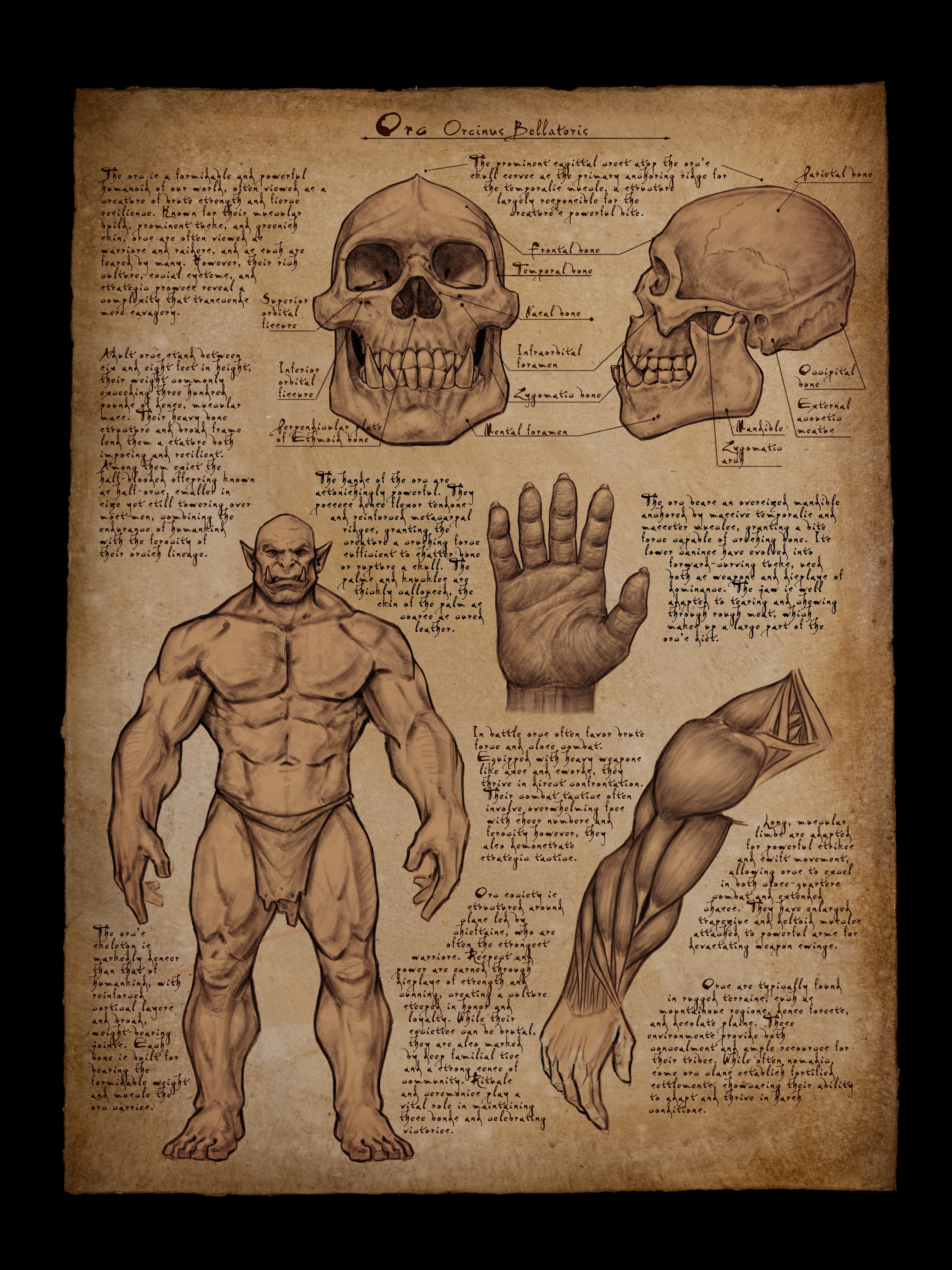 Orc Anatomy Poster 18x24